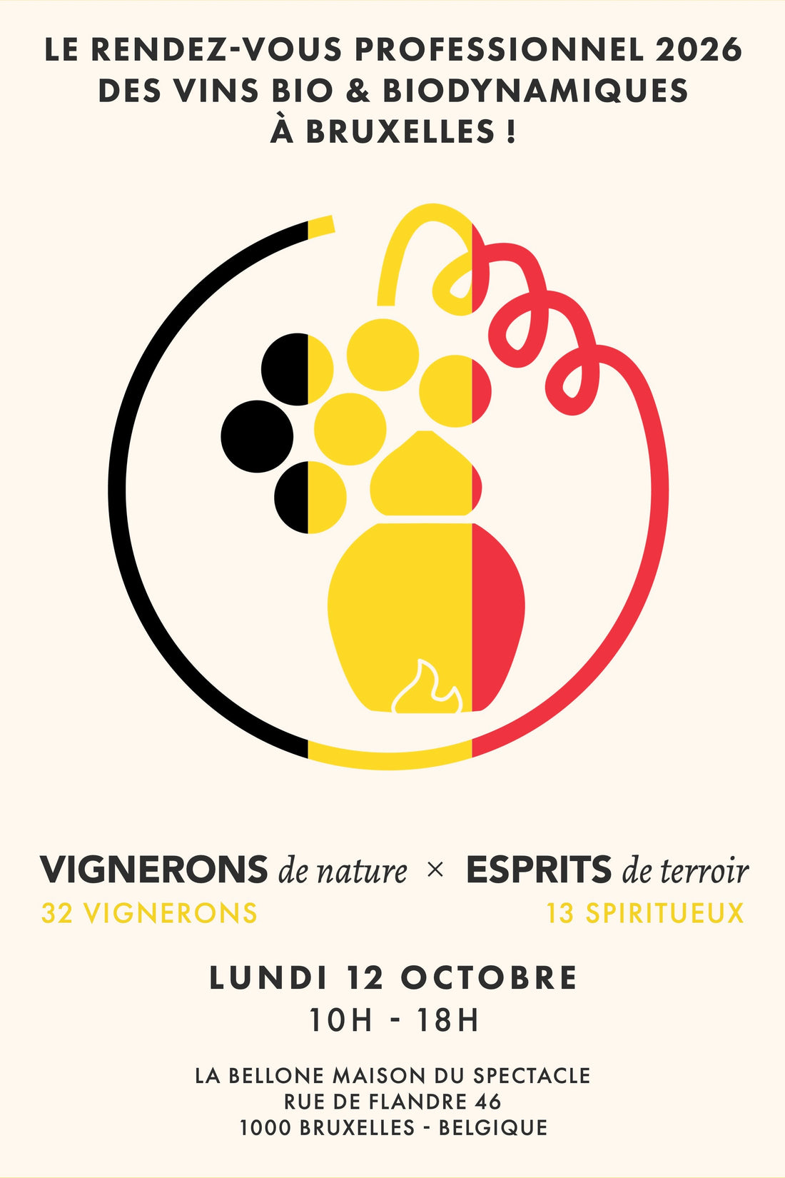 Salon Pros Vignerons de Nature - lundi 12 octobre - Bruxelles BELGIQUE