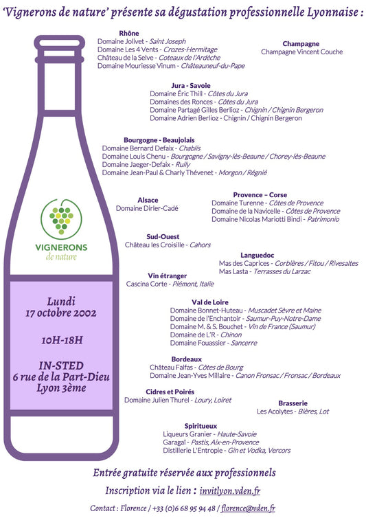 Salon Pro Vignerons de Nature - Lyon - 17 Octobre